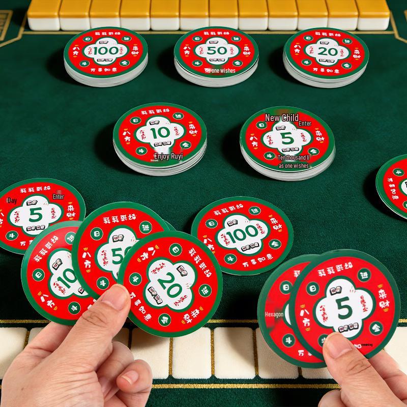 Miaoji 100-Pack Round ABS Poker & Mahjong Game Tokens