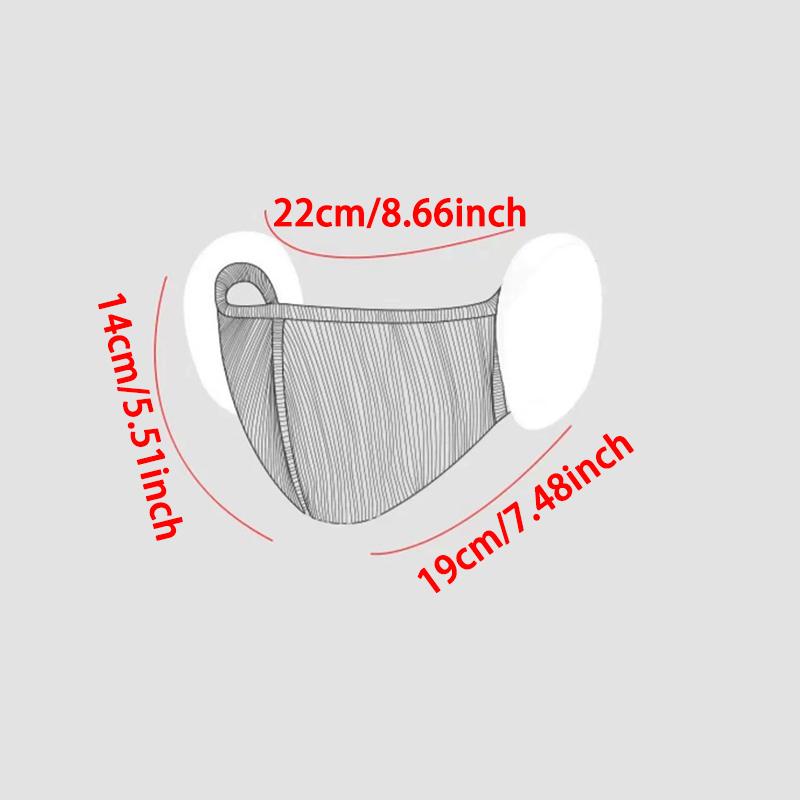 WTEMPO 1PC Winter Warm Plush Cute Earmuffs Simple Solid Color Three-dimensional Shape Your Face Face Masks Breathable Windproof Cold-proof Earmuffs