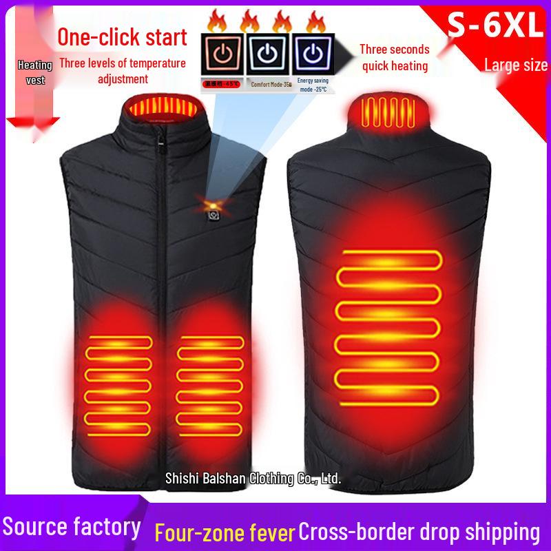 Unisex Winter Smart Heating Vest - Constant Temperature Electric Heated Cotton Jacket