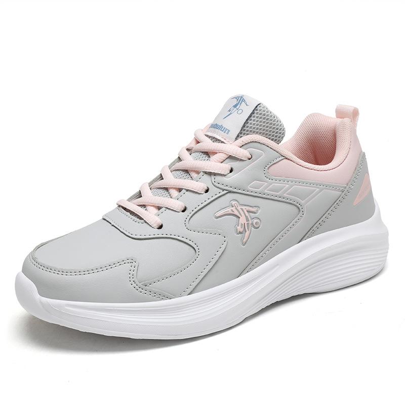 Joni Danlai sneakers women's spring and autumn leather surface waterproof travel shoes soft sole running casual shock absorption and non-slip