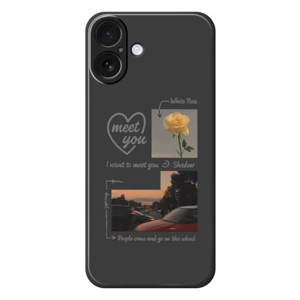 For iPhone 17 Case Meet You Photo Pattern Printing Straight Edge TPU Phone Back Cover