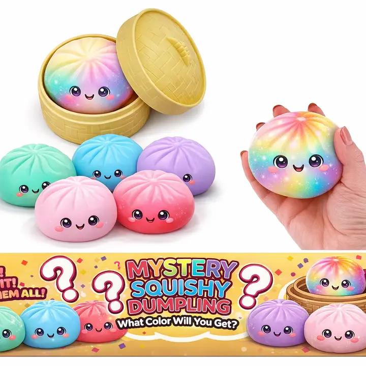 Kinder Kinder Weiche Maltose Knödel Squishy: Transparenter bunter Quetschball, ASMR Stressabbauball, Sensorisches Fidget-Spielzeug für Erwachsene