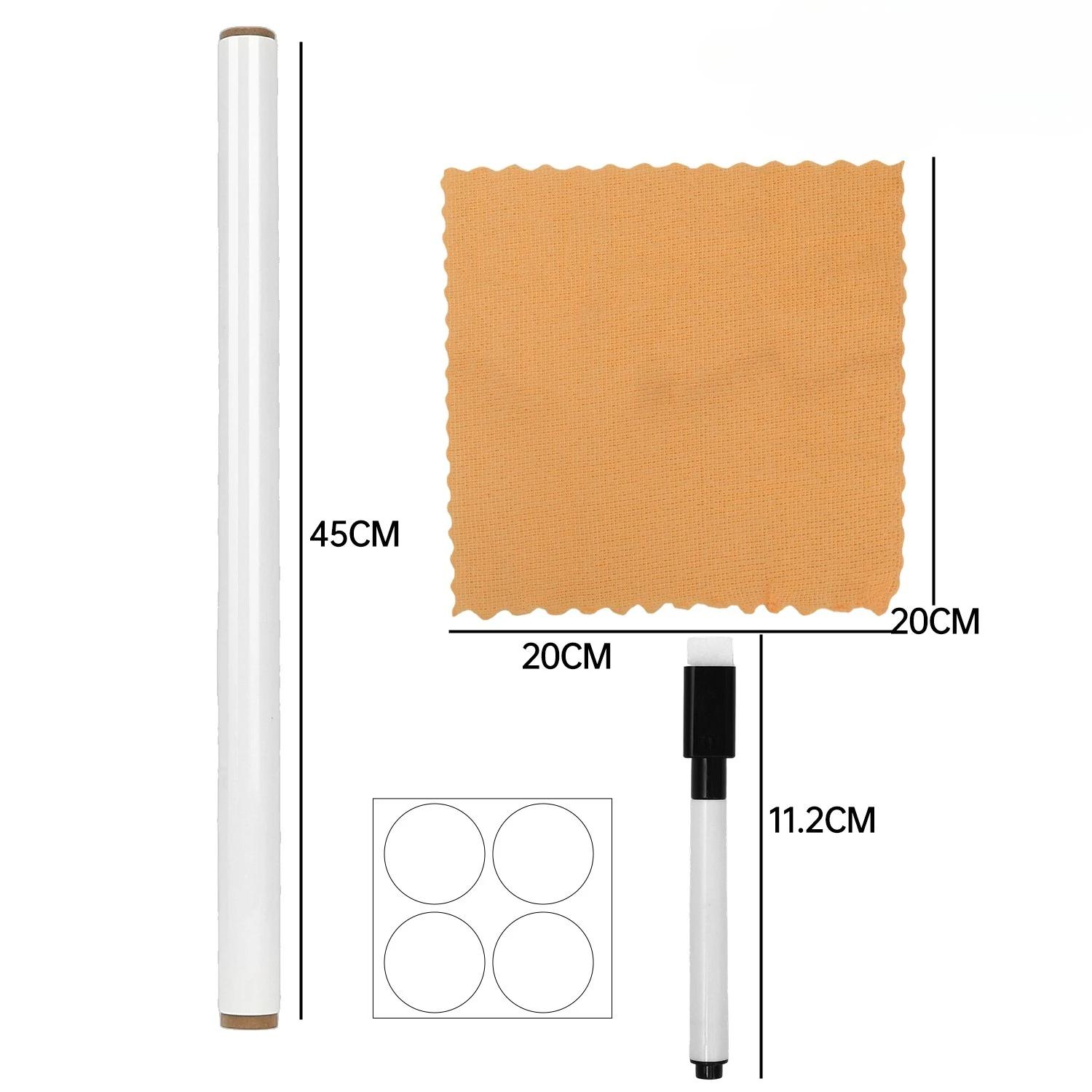 

Electrostatic Whiteboard Wall Sticker Premium Static Cling No Damage To Wall Easy To Clean And Reuse For Home Office School (1set)1M белый