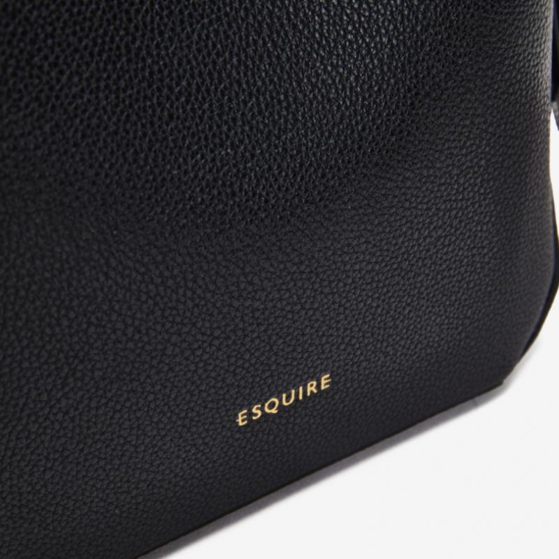 ESquire Collection ESquire Women S emboSSed Leather Minong Bucket Bag Black