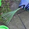 Iron 9Teeth Garden Rake 15.5 Inch Leaf Broom Cleaning Rake Hand Rake  Yard