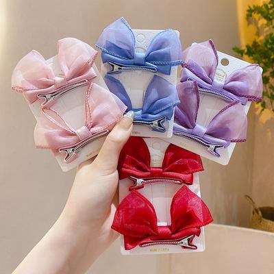 2PCS Neue Stereoskopischen Bowknot Schöne Kinder Haarnadeln Baby Haar Clips Kopfschmuck Mädchen Haar Zubehör Kinder Headwear