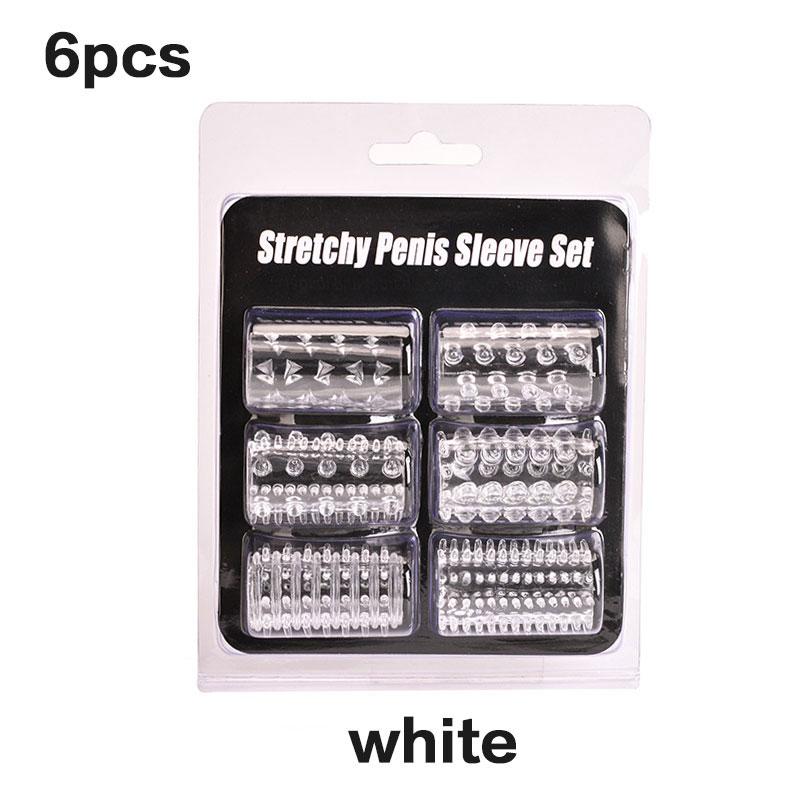 WAKEWAY 6Pcs/7Pcs Cock Ring Penis Enlarge Sleeve Lock Semen Sex Toys for Men Delay Ejaculation Cockring Sex Products Adult