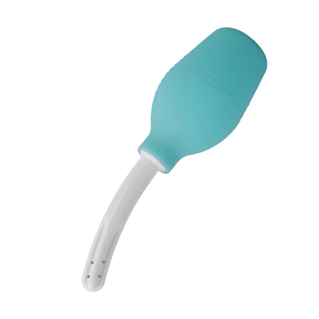 Klistierbirne Grün Silikon 300ml Großes Fassungsvermögen Gebogener Weicher Kopf Dusche Reiniger für Anale Reinigung