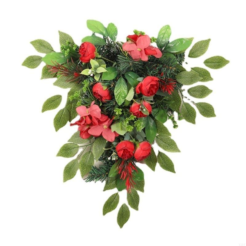 Christmas Wreath Christmas Hanging Front Door Wall Decor Xmas Decorations Wreath X3UC