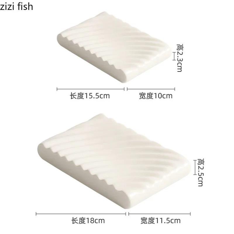 White Double-layer Ceramic Dinner Plate Irregular Texture Dessert Plate Dim Sum Plate Sushi Dish Restaurant Specialty Tableware