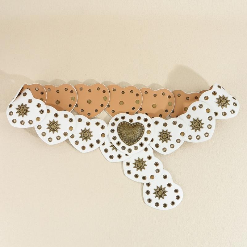 Girls PU Belt Motorcycle Adjustable Grommet Waist Belt Fashion Enthusiasts Belt Coat Dress Female Decorative Waistband