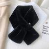 Solid color scarf, thickened and soft in winter, imitation rabbit fur scarf, fur collar, solid color Rex rabbit fur scarf.