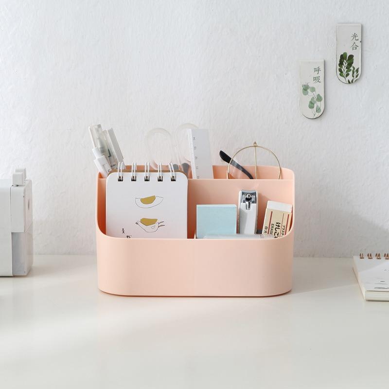 1PC Desktop Makeup Storage Box Simple Grid Rack Student Dormitory Stationery Sundries Finishing Box Desktop Storage Supplies