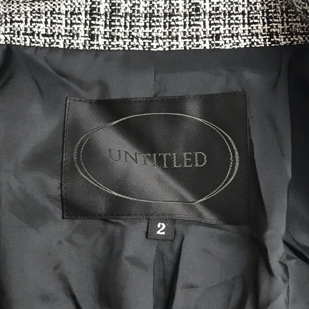 Made In Japan UNTITLED Tailored Jacket 2 M Women White×Black Tweed Fully Lined(USED)