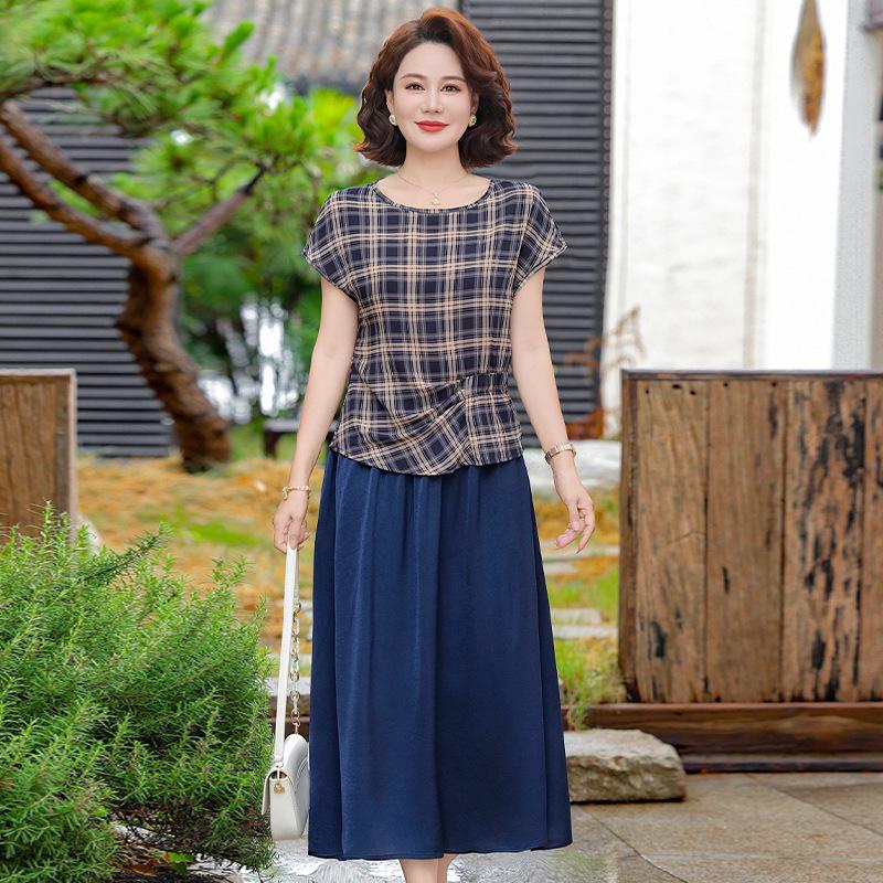 

Women s Chic Plaid Chiffon Shirt – Short-Sleeved, Slim Fit, Versatile, Casual Waist-Cinching Top XL [80-95 jin]