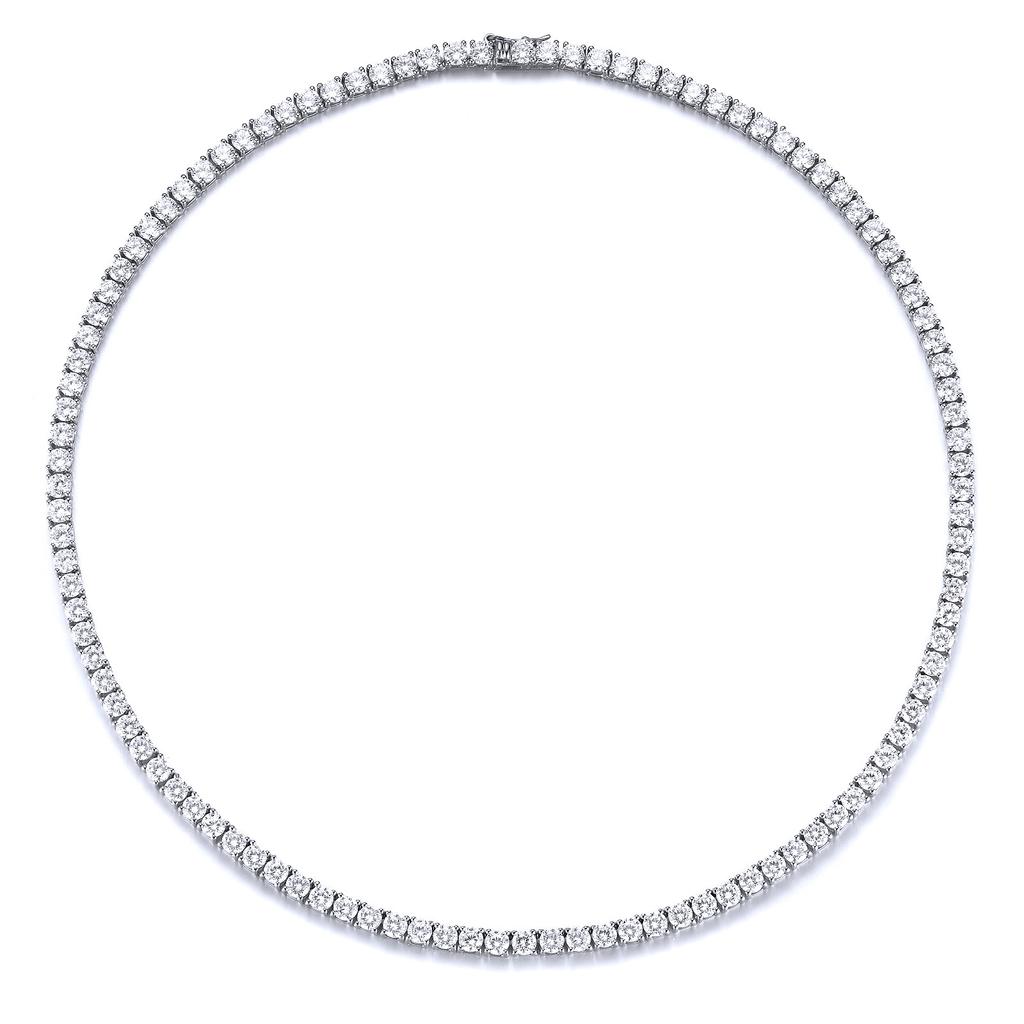 Men And Women Full Diamond Hip-Hop Necklace Jewelry, Fashion 2-6Mm4 Claw Copper Zircon Tennis Necklace
