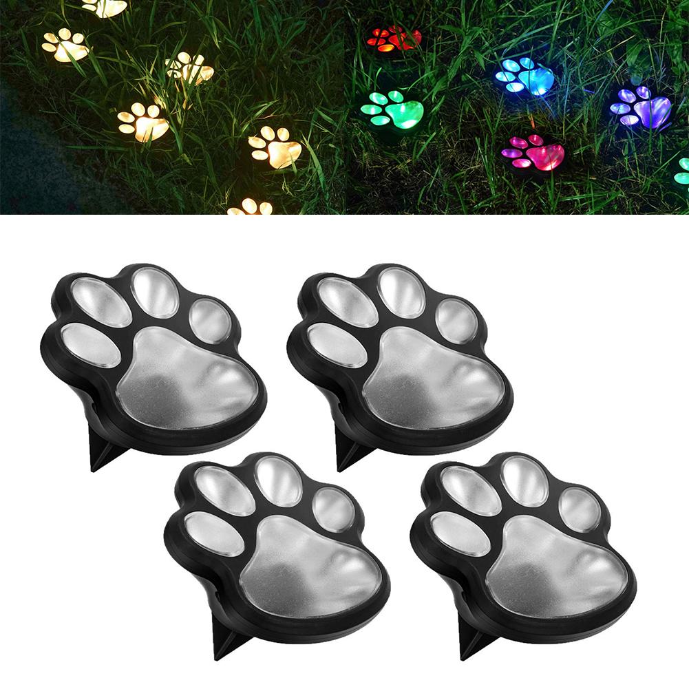 All-Weather Resistant Paw Print Outdoor Lights Solar Garden Lights