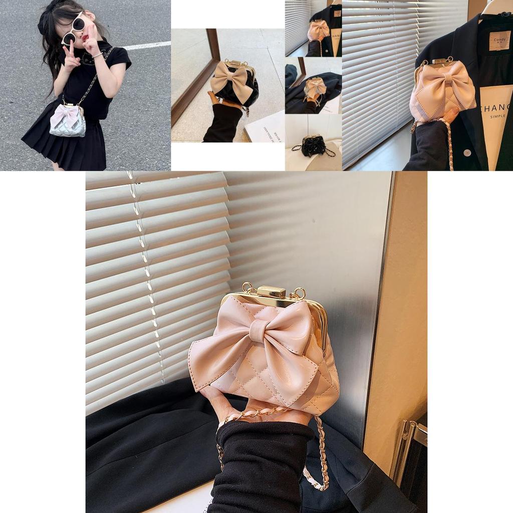 Fashionable French Style Bowknot Mini Wallet Chic Quilted Chain Bag For All Genders