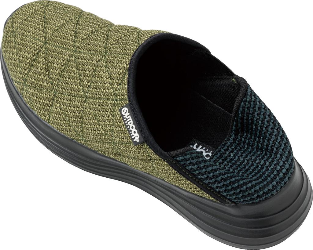 Asahi Outdoor Products Lightweight Two-Way Outdoor Shoes for Men and Women, Low-Cut Slip-On, Olive, Size 26.0cm