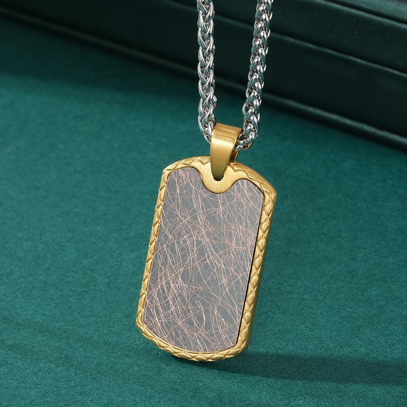 NEW Stainless Steel Military Pendant Smooth Plate Listing Dog Tag Men's Retro Necklace Accessories