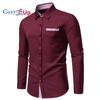 Cozy Up Men's Dress Shirts Long Sleeve Wrinkle-Resistant Casual Button Down Shirt
