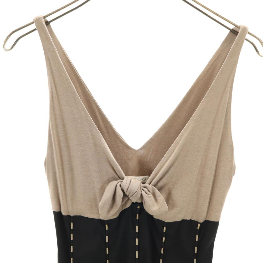 PAULE KA By color No sleeve one piece 36 Black stretch Women Used