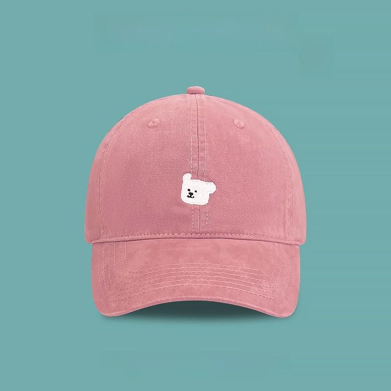 Embroidered Dog Baseball Cap With Short Brim For Casual Spring Wear