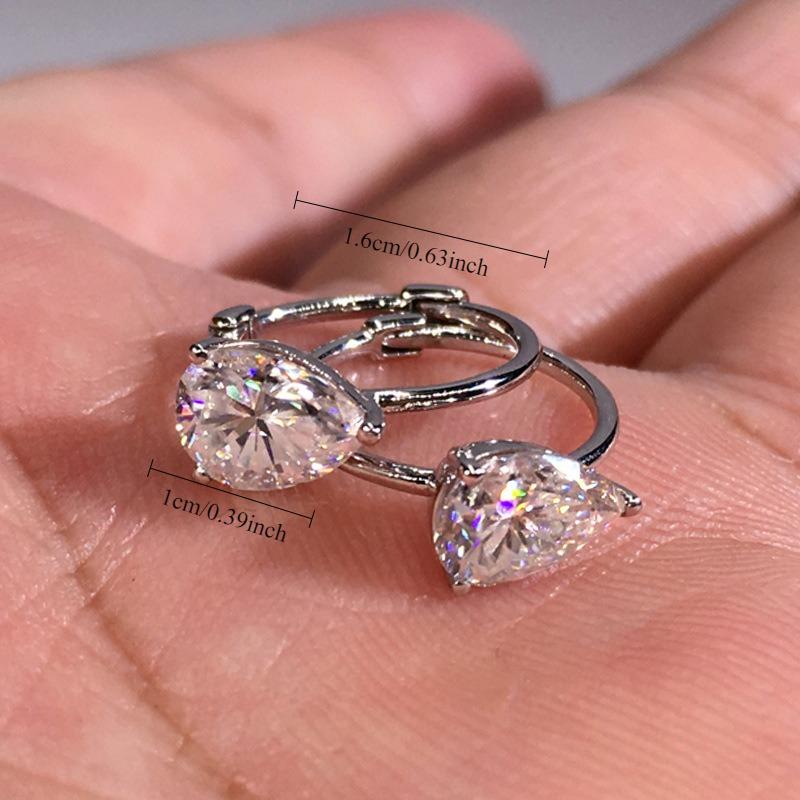 1 Pair, Stylish, Inlaid Synthetic Zircon, Niche, Simple, Versatile Stud Earrings