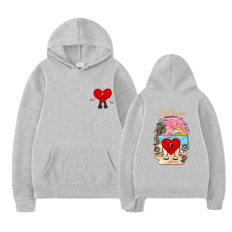 

Bad Bunny unisex hoodie with front and back printed sweater pattern Sin TI summer streetwear winter 3XL