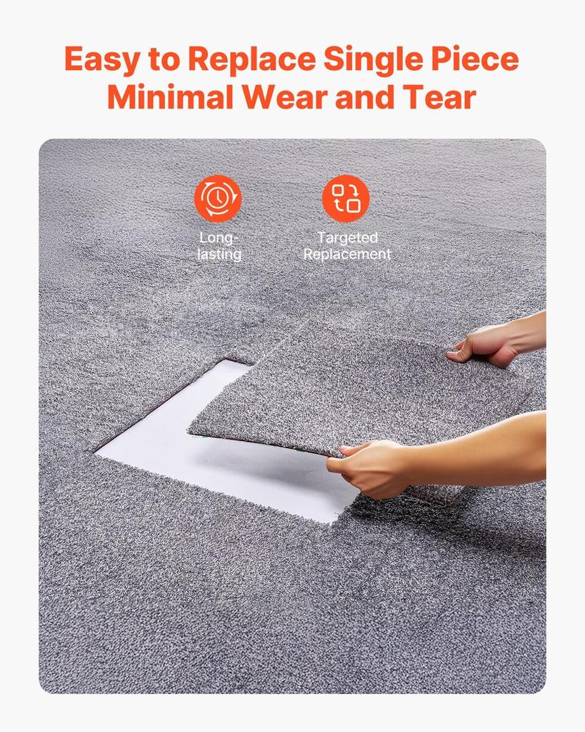 Carpet Tiles 457x457 Mm, 10 Pack Peel and Stick Carpet Square Rug, Self Adhesive Commercial Floor Soft Padded for Seamless Cover 2.1, Easy DIY
