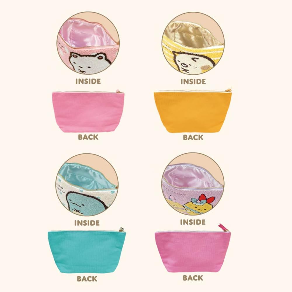 Marimo Craft Sumikko Gurashi Sagara Embroidery Pouch Shirokuma Small Item Pouch Embroidered Pouch Character Goods W250 x H150mm - (Polar Bear) -