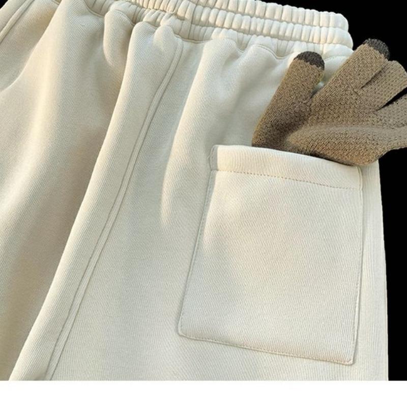 Moda sport catifea largi Casual pantaloni harem de damă iarnă fleece groase talie înaltă pantaloni lați cu șnur de stradă pantaloni caldi de mărime mare 25506