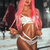 Women's Sheer Mesh Lingerie Set Adjustable Straps Underwire Bra and High Waist Panties with Cutout Design