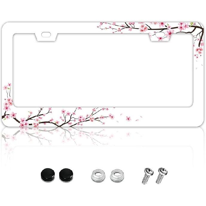 FIORDY 2Pcs Bigfoot License Plate Frame Personalized License Plate Frames Auto Accessory Bracket Stainless Steel License Plate Holder With Screws For