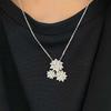 New Hot Brand Vintage Necklace  Luxury Jewelry For Women Lotus Zircon 3 Flowers Pure 925 Sliver Fashion Party Chain Necklace