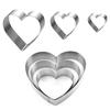 Stahl Herzförmiger Ausstecher Backwerkzeug Backform Kuchenring-Set Pfannkuchenform Tarte-Ring Herz Kuchenform