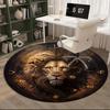 Lion Zodiac Symbolism Round Carpet Chair Cushion Round Entryway Rug, Soft Round Rugs for Living Room, Bedroom, Circle Carpet Decor Gifts