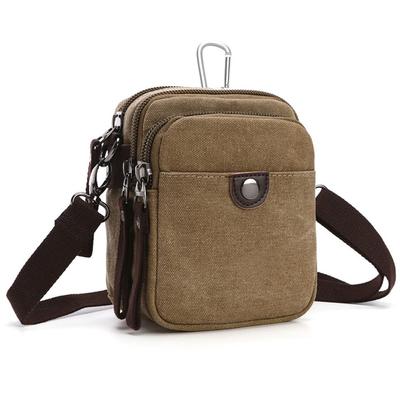 Canvas Mini Shoulder Bag for Crossbody Mini Carabiner Belt Loop Mini Waist Bag with Carabiner and Shoulder Perfect for School or 5017 Men,