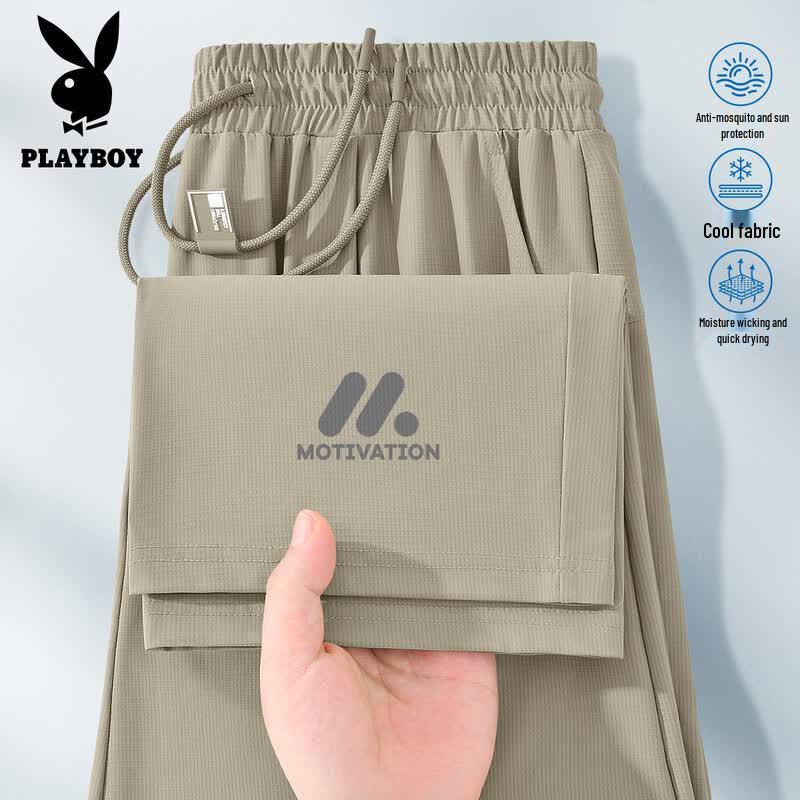 Playboy Men s Quick-Dry Ice Silk Straight Leg Casual Pants M
