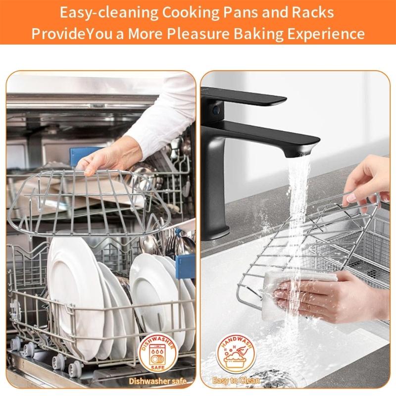 Universal Air Fryers Meshes Basket Safe Cooking Grids for Even Heating Dishwasher Friendly Corrosions Resistant