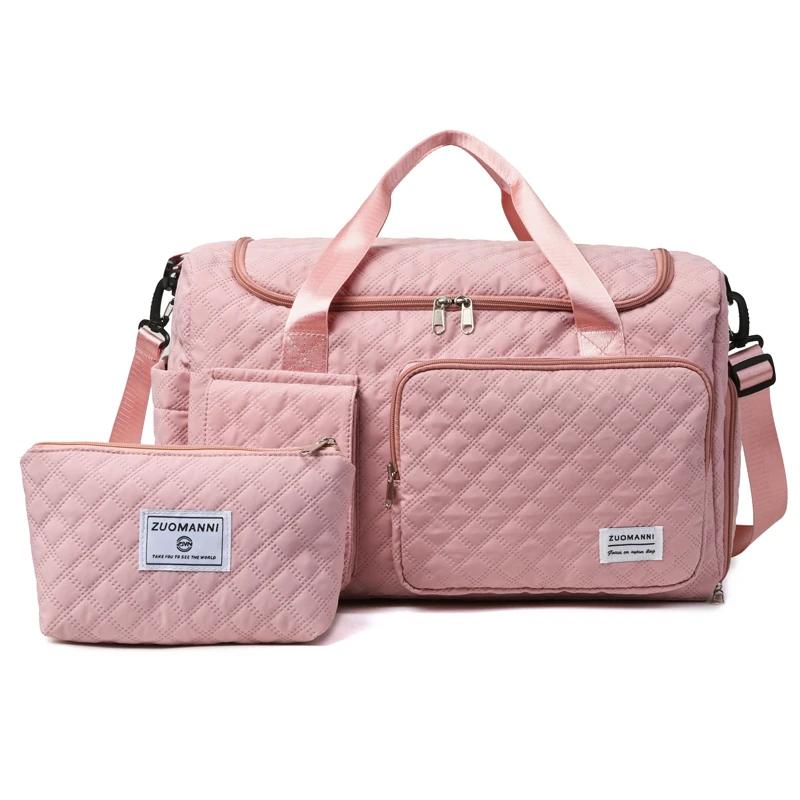 Large Capacity Diamond Standard Waterproof Oxford Travel Bag Functional Solid Partition Bag