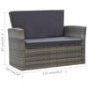 4 Piece Garden Lounge Set with Cushions Poly Rattan Grey