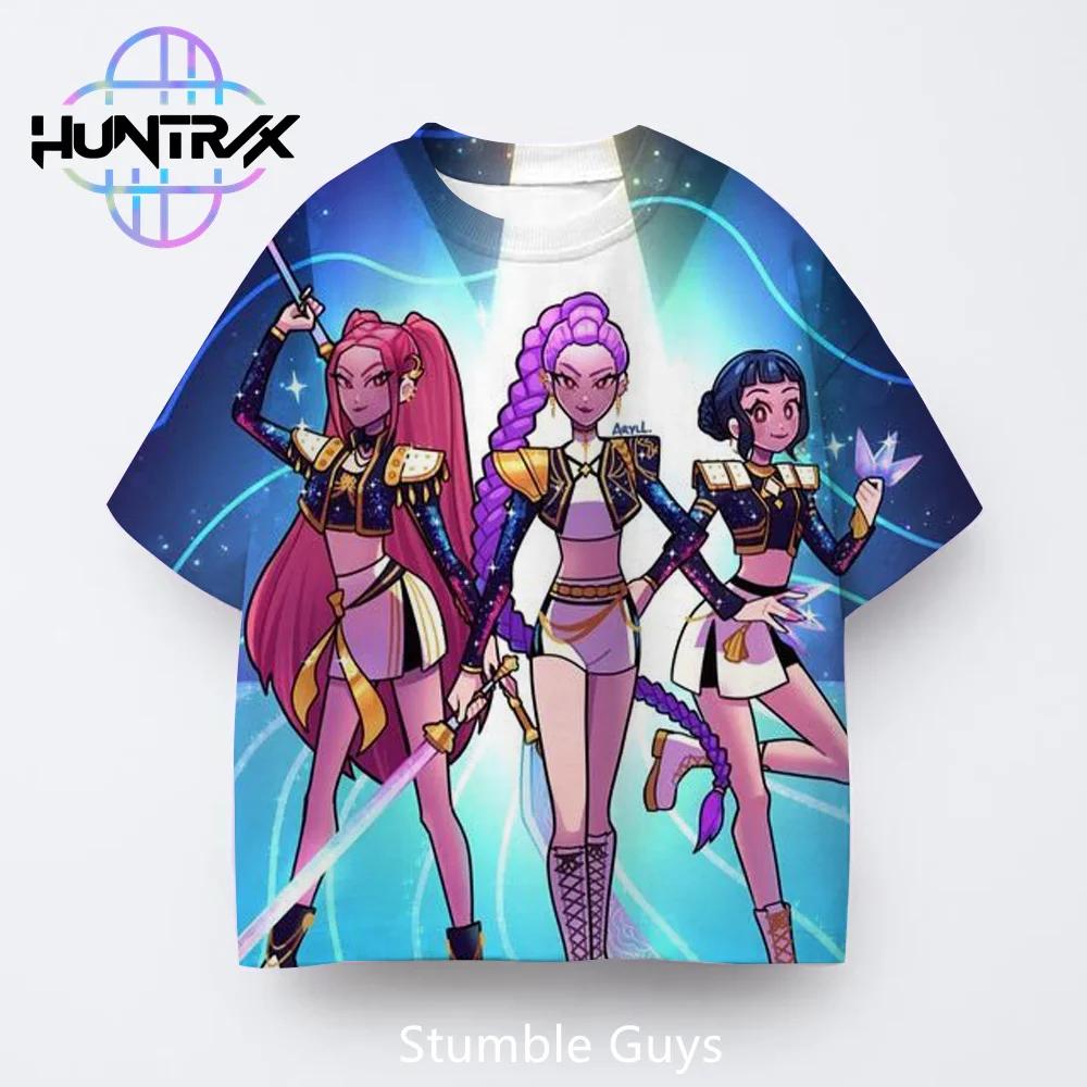 Kpop Demon Hunters Harajuku 3D Print Sports Quick-dry Breathable Boy Girl T-shirt Street Hip-hop Fashion Children Short-sleeve