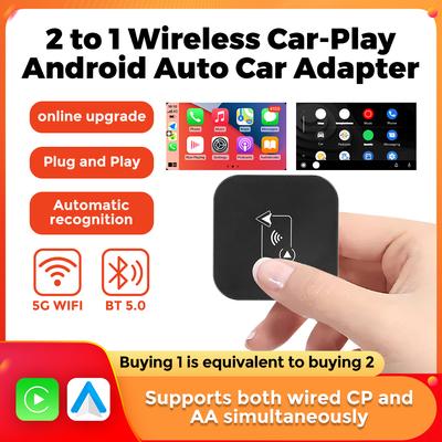 Mais novo Mini Ai Box 2 para 1 Wireless Car-Play Adaptador de carro USB Dongle Smart AI Box Carro OEM Com fio Android Auto para Wireless WIFI BT