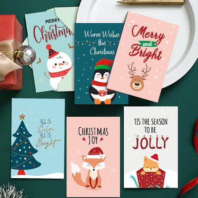 Frohe Weihnachten Faltgrußkarten mit Umschlag Weihnachtsfeier DIY Geschenke Boxkarte für Neujahrsfest Dekorationen Navidad Noel