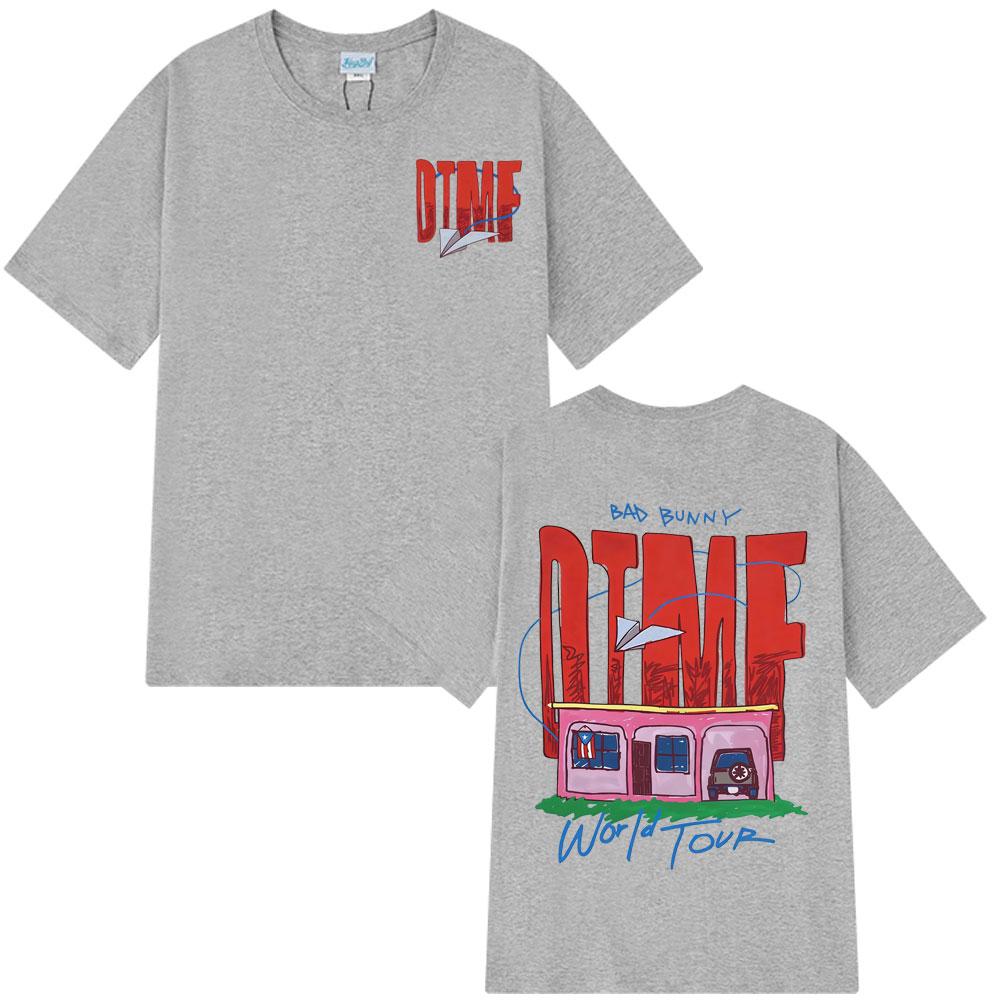 T-shirt Stampata Singer Bad Bunny DTMF World Tour 2026 Unisex Donna Moda Estiva Casual Magliette a Maniche Corte Magliette Oversize