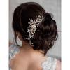 SWEETV Gold Wedding Hair Clip Comb Handmade Bridal Hair Accessories for Women Wedding