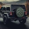 [] Green Vine Celtic Tire Cover, Suitable for Forest-style SUVs, Camping RVs, Nature Exploration Vehicles, and Sedans, Featuring a Rustic Weathered Lo