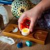 Wooden Tarot Card Holder Crystal Stone Moon Star Display Organizer