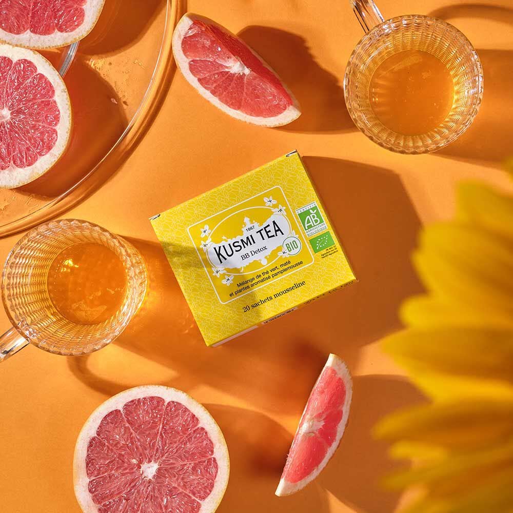 KUSMI TEA ExPure Addict, 20 Tea Bags (Not Individually Wrapped), Organic JAS Certified Rooibos Yerba Mate Green Tea [Officially Imported]